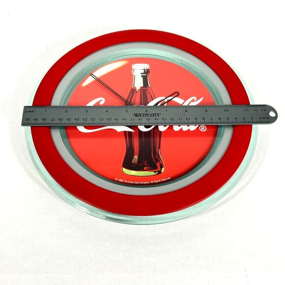 Coca Cola Wall Clock -Bottle, Red Round Quartz Vintage Tested - Picture 3 of 5